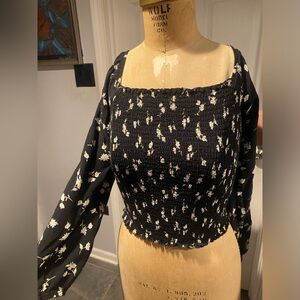 Women’s Black Floral Blouse